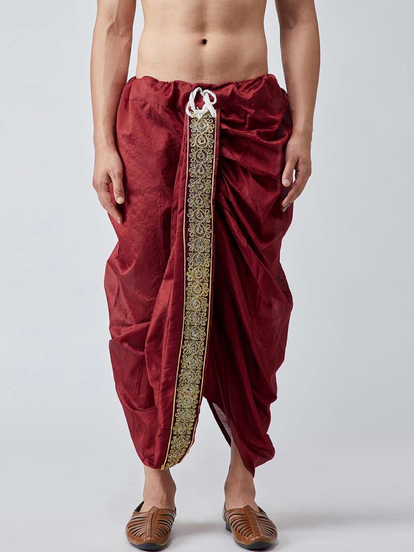 Buy SOJANYA Men Maroon Dhoti Pants Dhotis for Men 6518470 Myntra