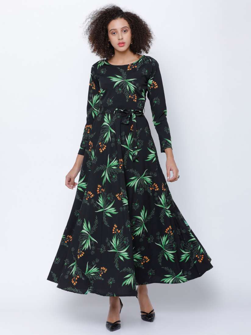 Tokyo talkies black printed maxi dress new arrivals