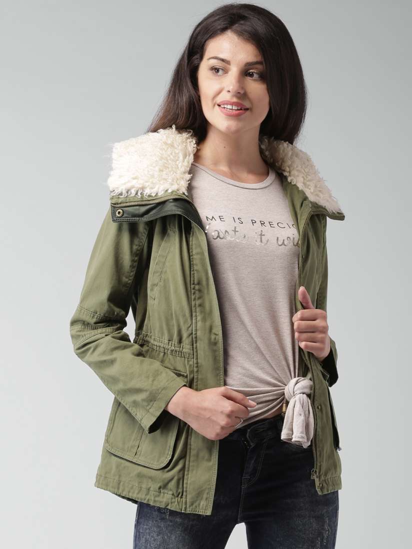 New look green parka shop