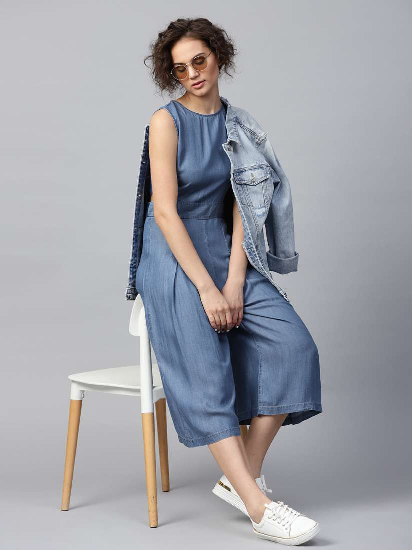 Chambray culotte jumpsuit clearance