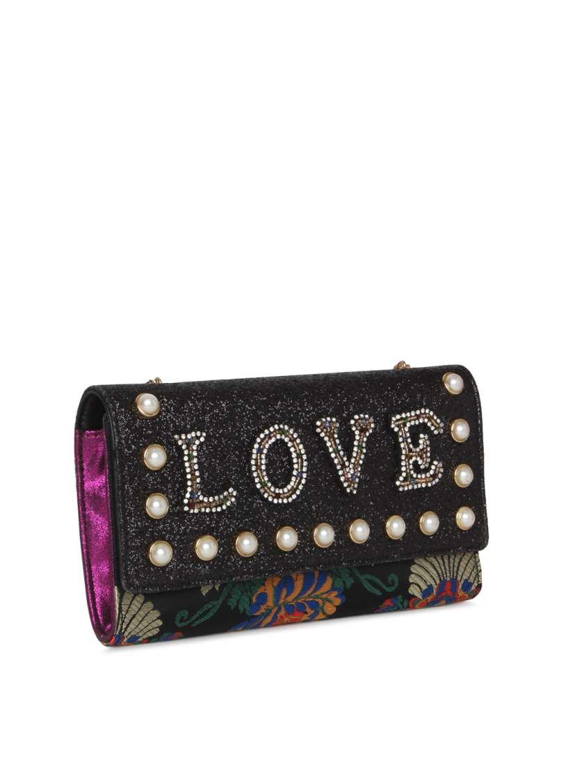 Buy ALDO Black Embellished Clutch Clutches for Women 6537987 Myntra