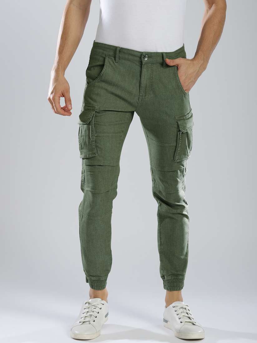 Buy GAS Olive Green Cargo Skinny Fit Trousers Trousers for Men 6538465 Myntra