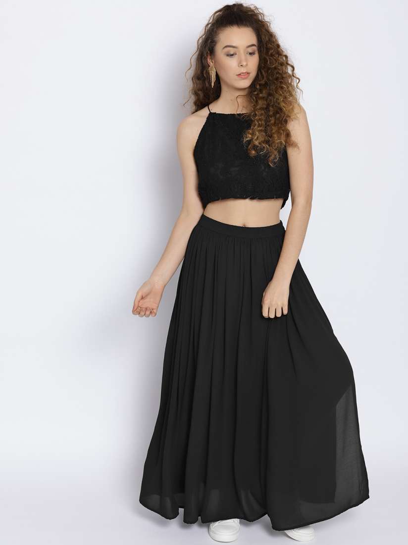 Buy Sera Women Black Solid Two Piece Dress Dresses for Women 6539730 Myntra