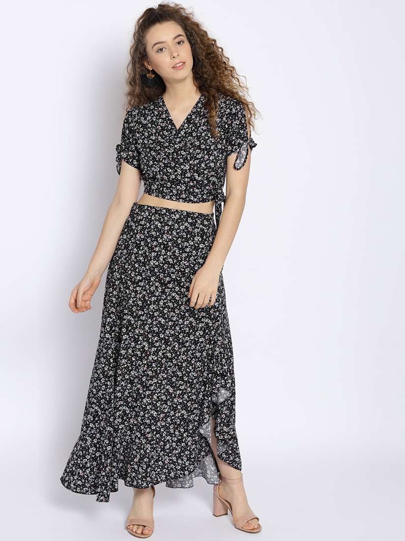 Buy Sera Women Black White Printed Two Piece Dress Dresses for Women 6539732 Myntra
