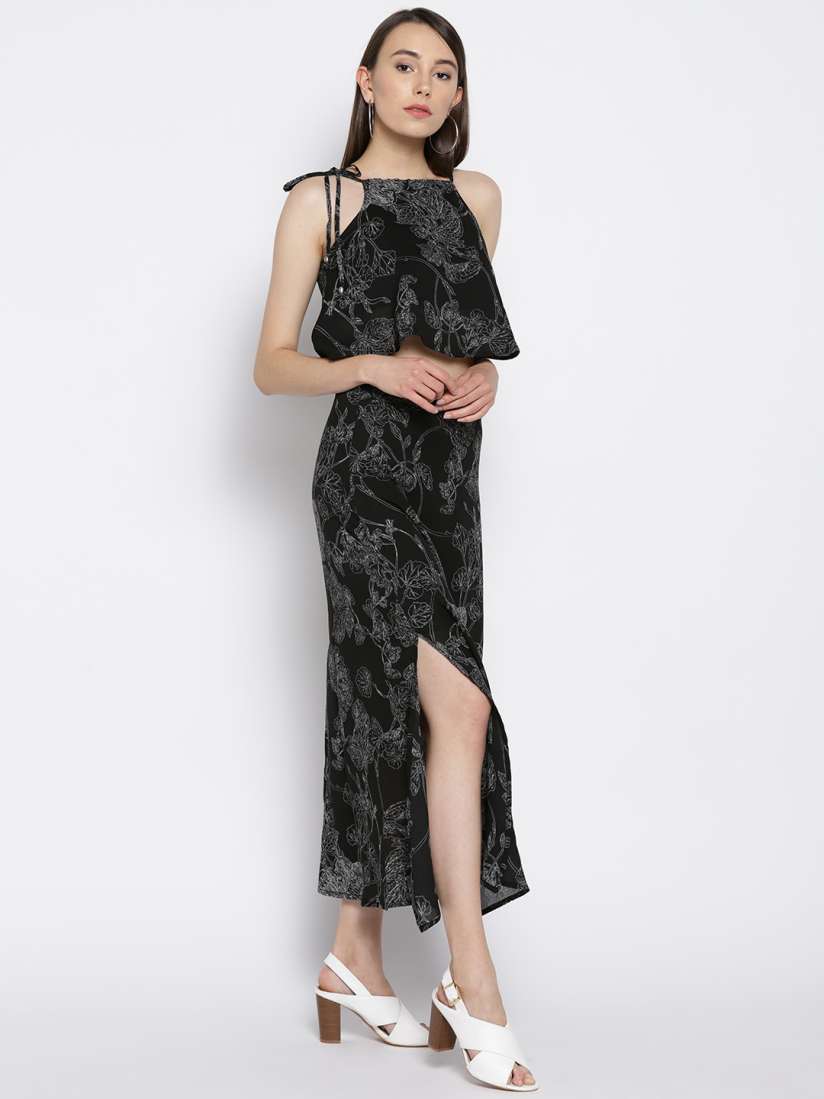 Buy Sera Women Black Printed Two Piece Dress Dresses for Women 6539745 Myntra