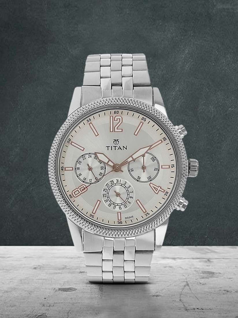 Buy Titan Men Silver Toned Analogue Watch NK1734SM01 Watches for Men 6542718 Myntra