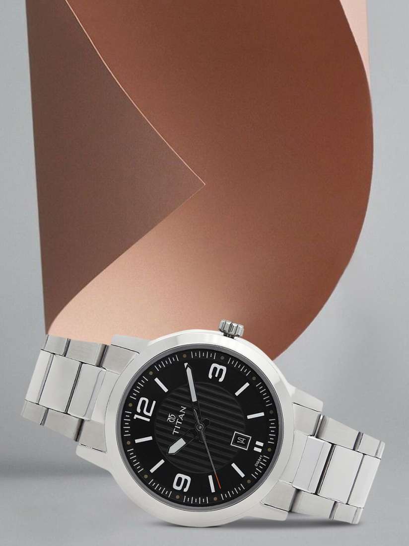 Buy Titan Men Black Silver Toned Analogue Watch NK1730SM02 Watches for Men 6542770 Myntra