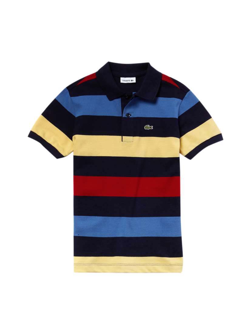 Buy Lacoste Boys Blue Striped Polo Collar T shirt Tshirts for Boys 6553085 Myntra