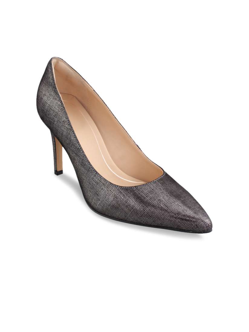 Buy Clarks Women Silver Toned Leather Solid Pumps Heels for Women 6553559 Myntra