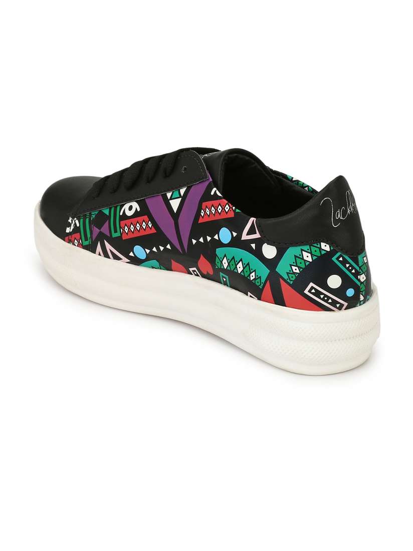 Buy Zachho Women Black Printed Sneakers Casual Shoes for Women 6553859 Myntra