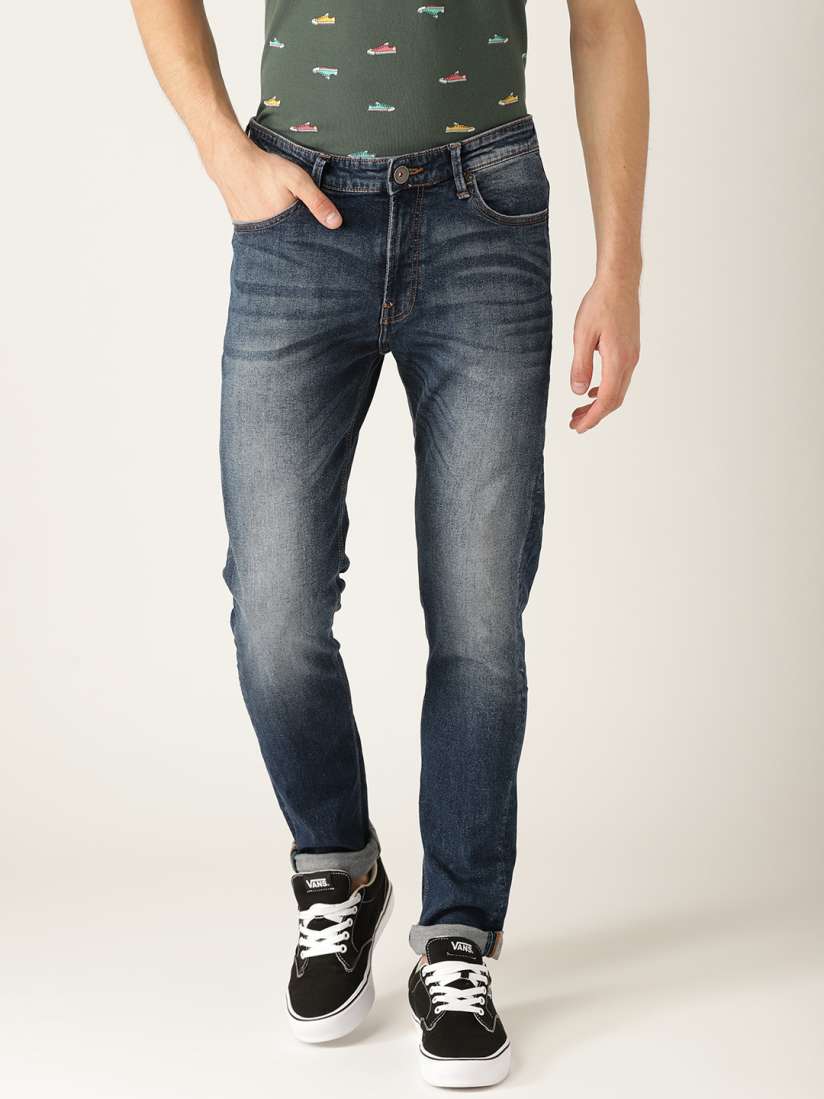 Buy United Colors of Benetton Men Navy Blue Skinny Fit Mid Rise Clean Look Stretchable Jeans Jeans for Men 6581789 Myntra
