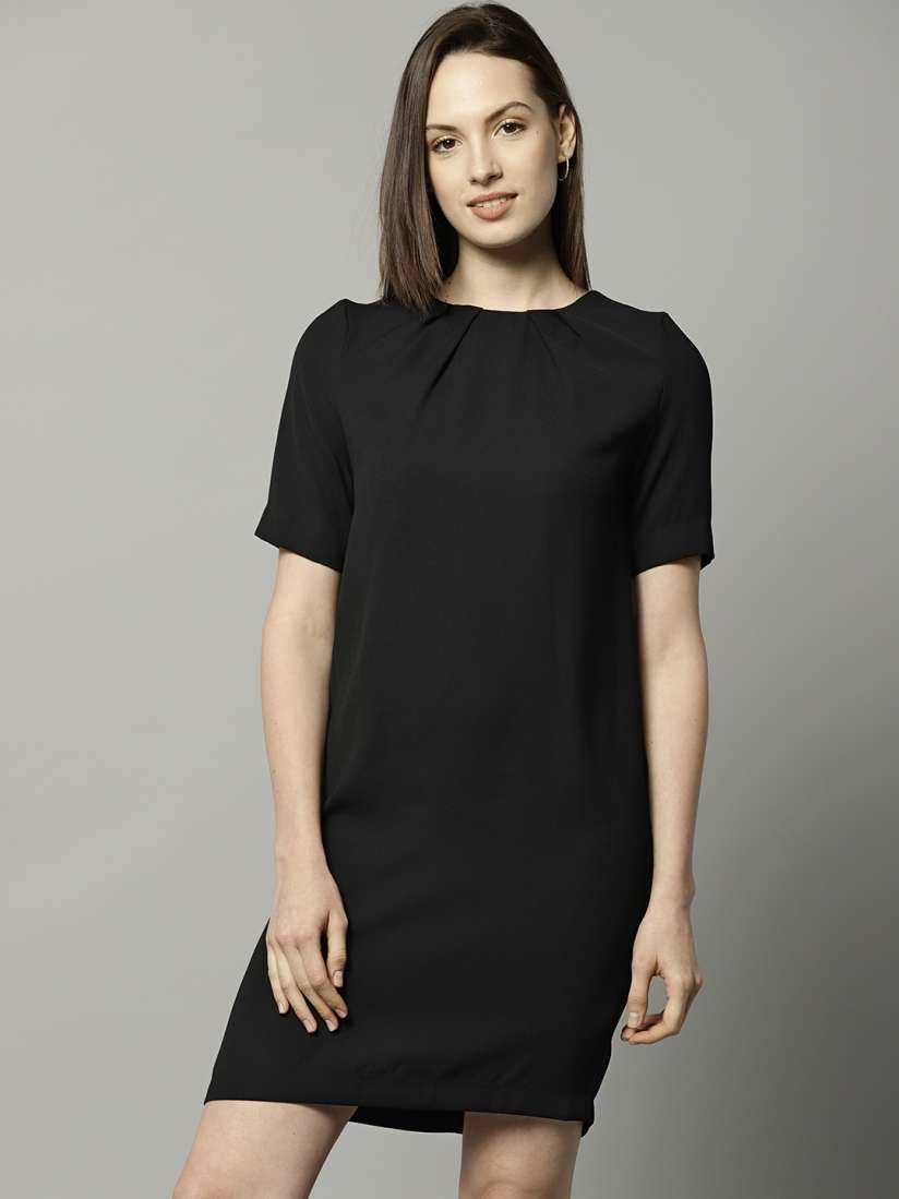 Marks and spencer black shift dress hotsell