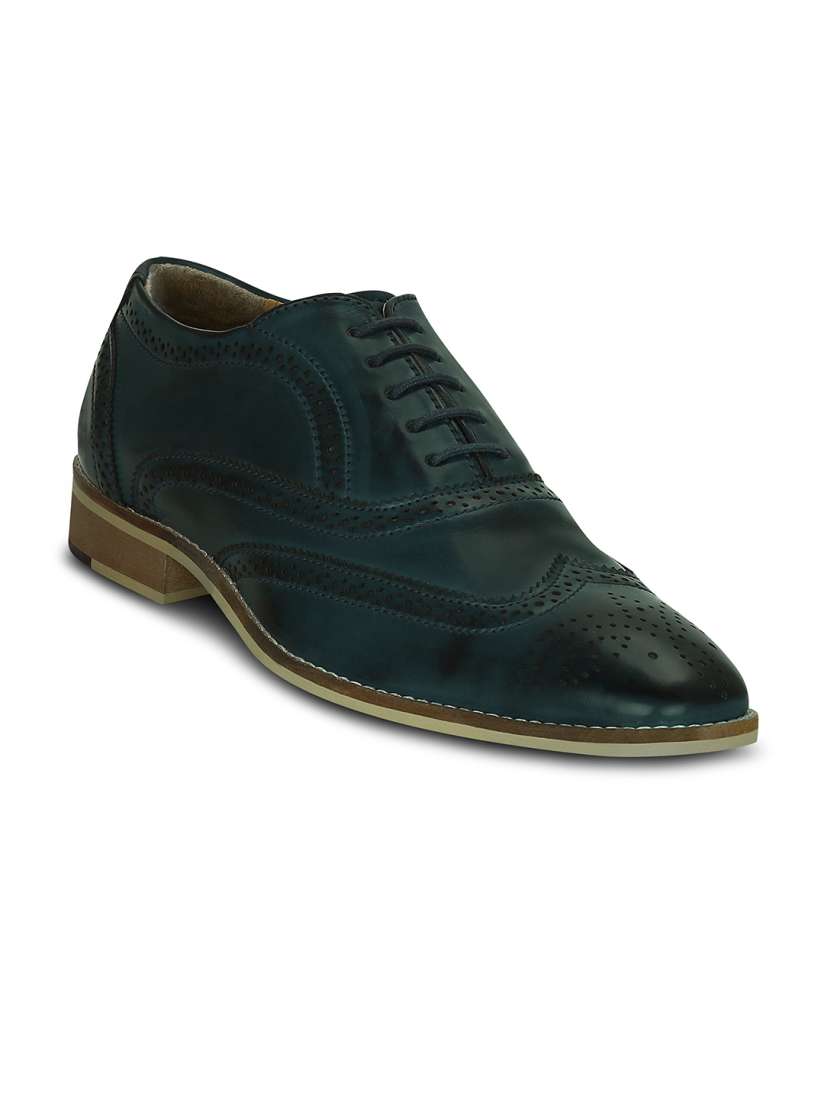 Buy Get Glamr Men Teal Blue Formal Brogues Formal Shoes for Men 6591041 Myntra