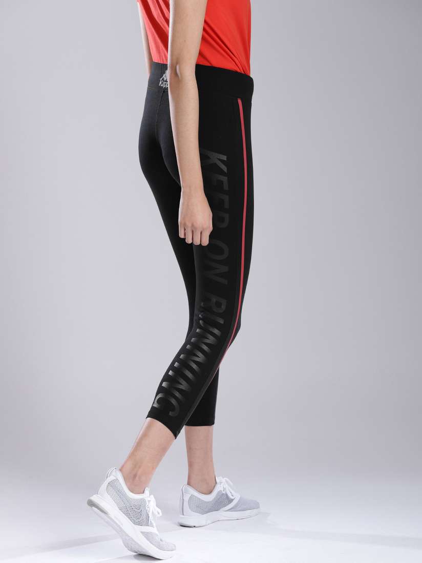 Buy Kappa Women Black Slim Fit Capris - Capris for Women 6596083 | Myntra