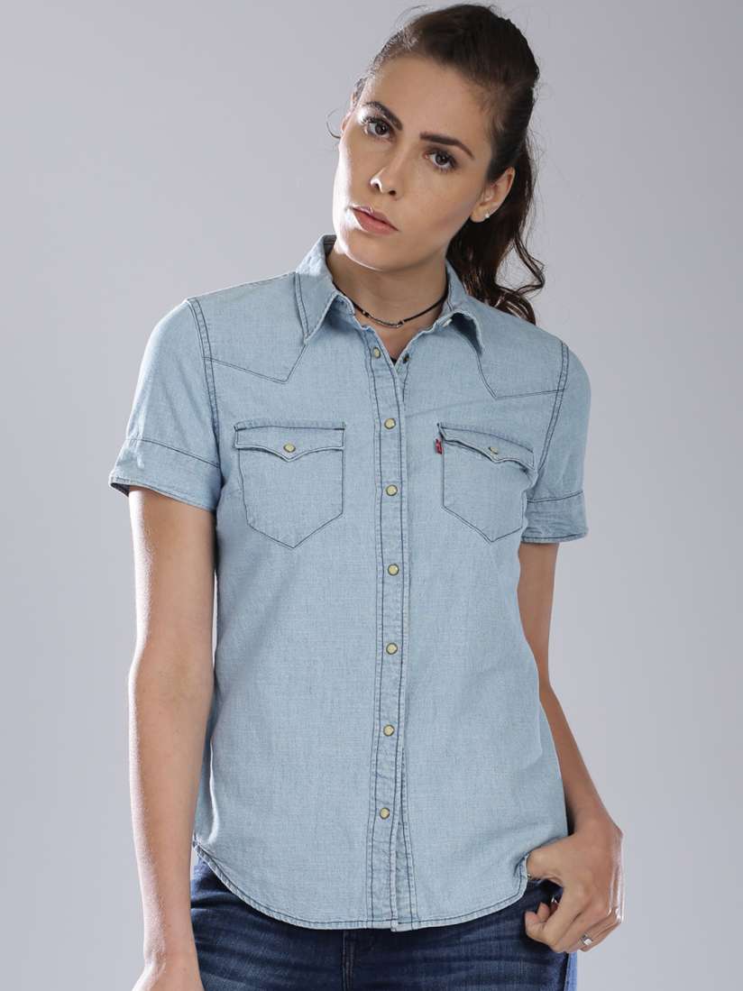 Buy Levi s Blue Denim Shirt Shirts for Women 659772 Myntra