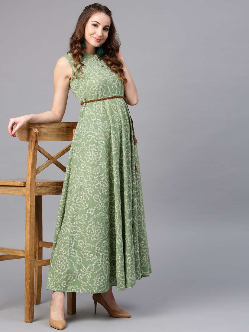 Aks women's maxi green dress online
