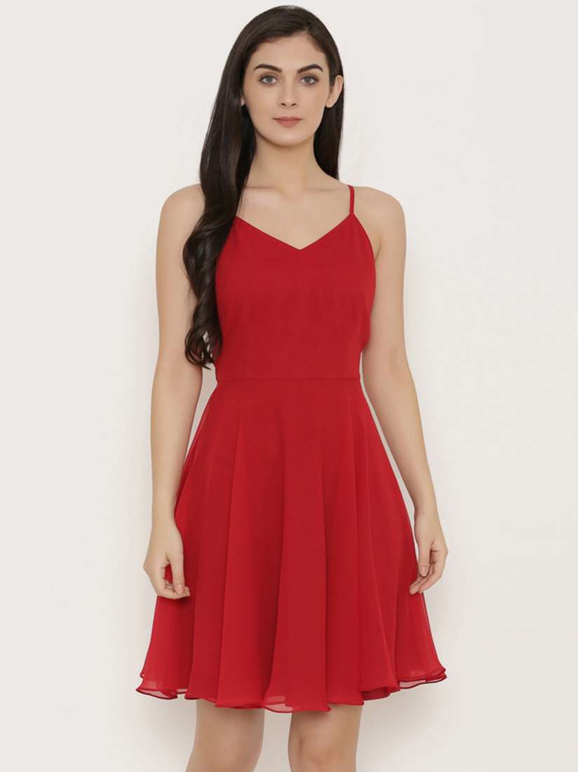 Myntra red gown top
