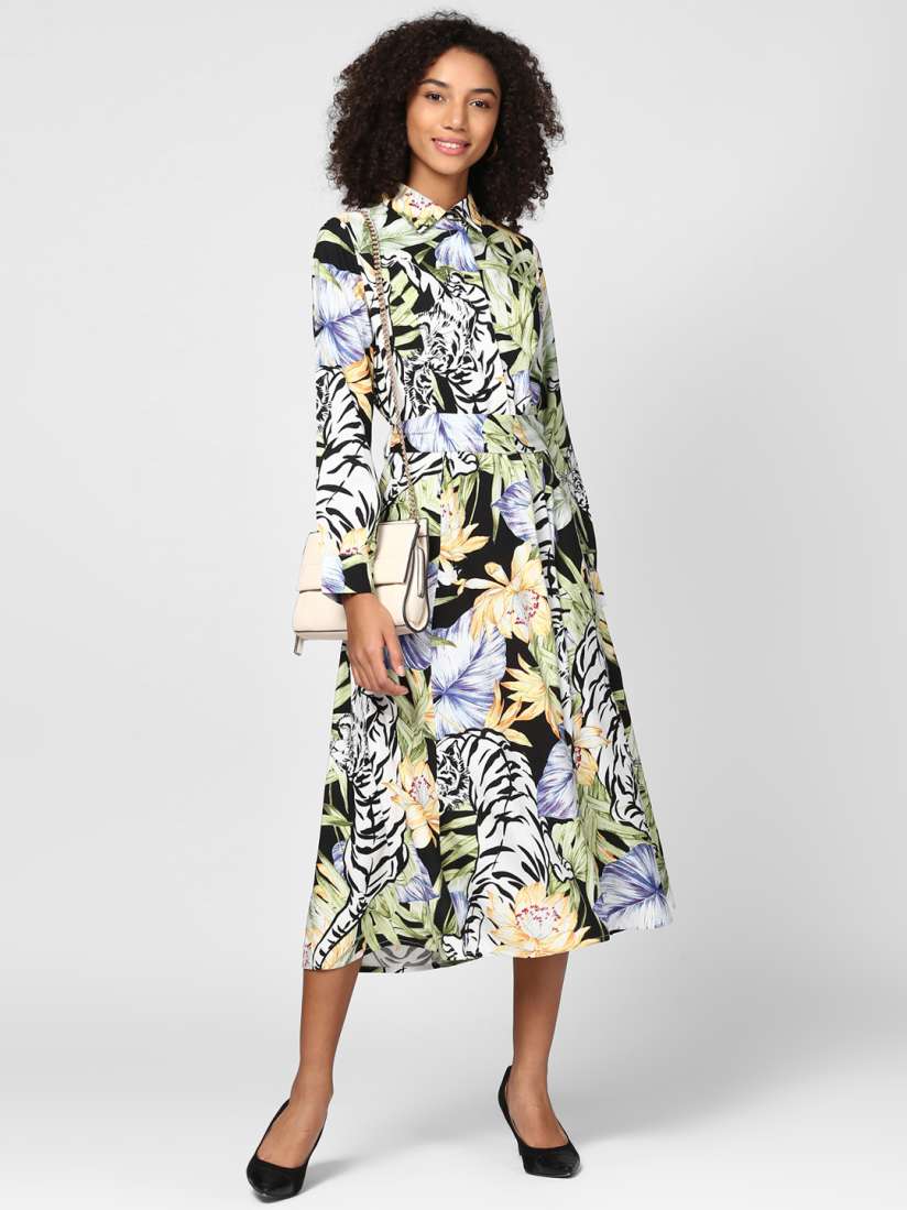Buy Harpa Women Multicoloured Printed Fit and Flare Dress Dresses for Women 6613932 Myntra