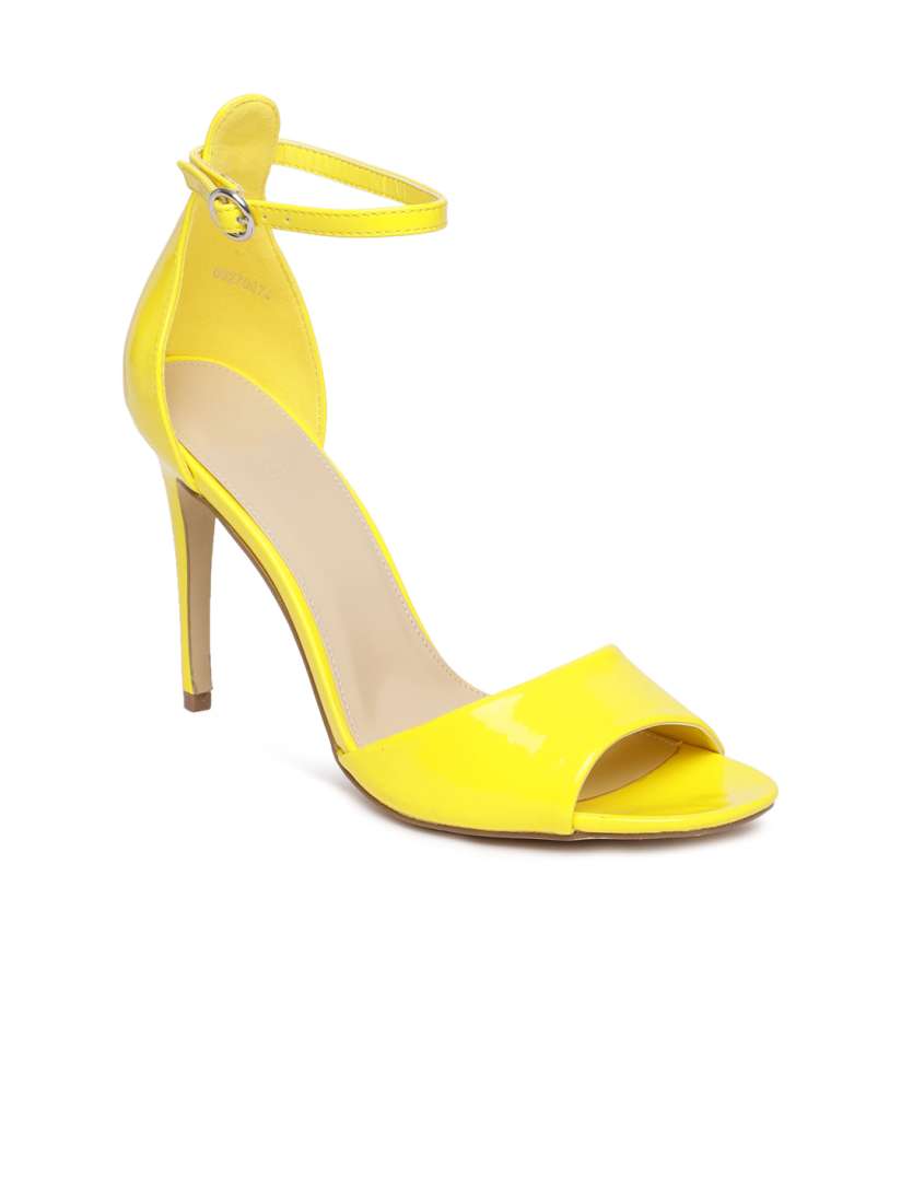 Buy FOREVER 21 Women Yellow Solid Sandals Heels for Women 6615952 Myntra