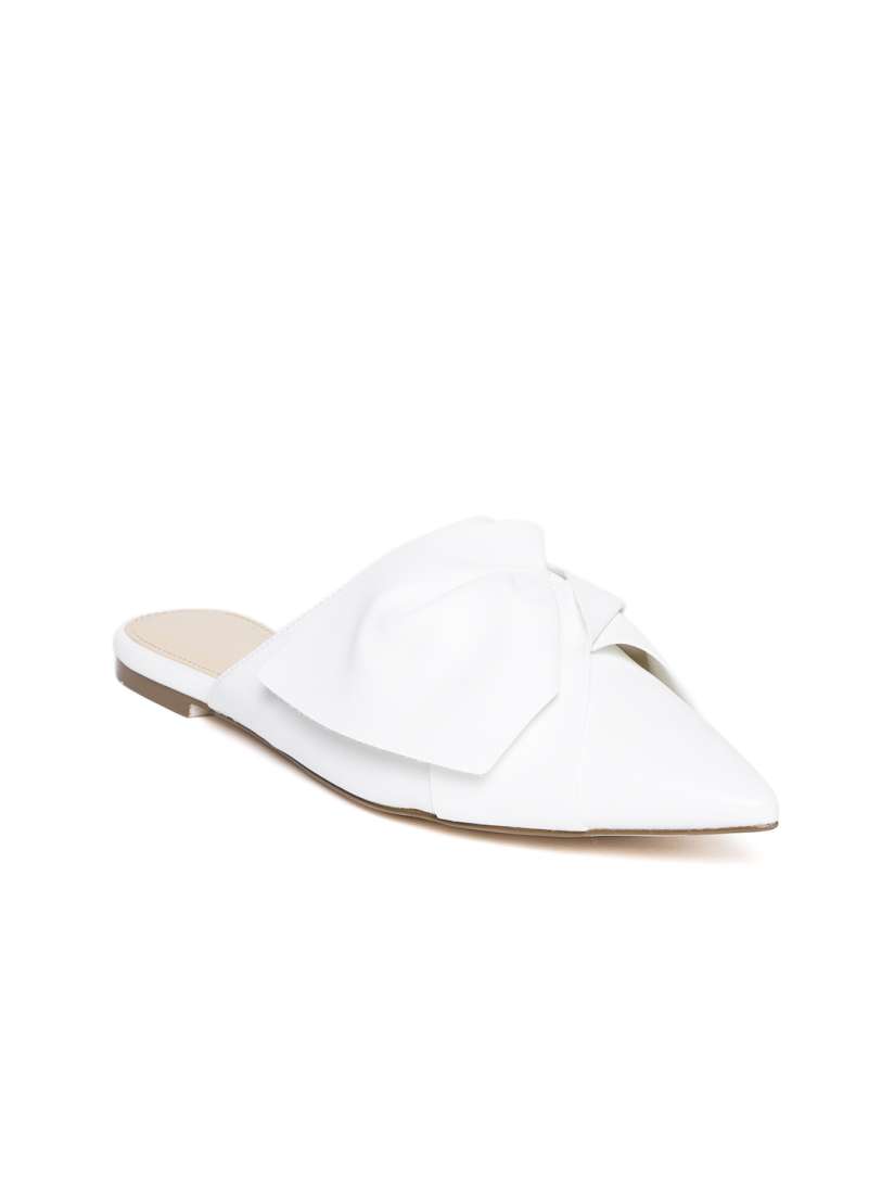 Buy FOREVER 21 Women White Solid Mules Flats for Women 6616022 Myntra