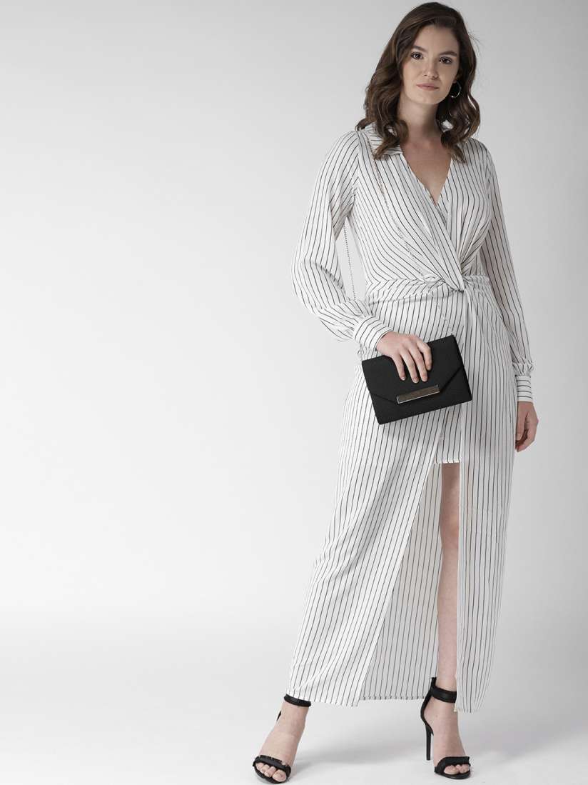 Buy FOREVER 21 Women White Black Striped Maxi Dress Dresses for Women 6616056 Myntra