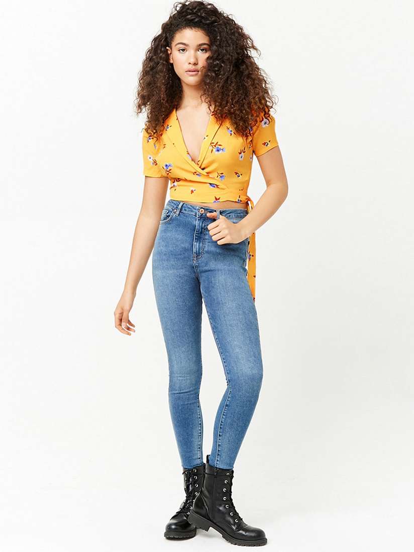 forever 21 floral wrap top