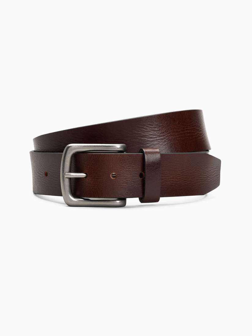 Buy next Men Brown Solid Leather Belt Belts for Men 6617192 Myntra