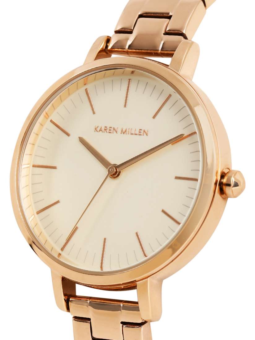 Buy Karen Millen Women Cream Coloured Analogue Watch KM126RGM OR Watches for Women 6625515 Myntra