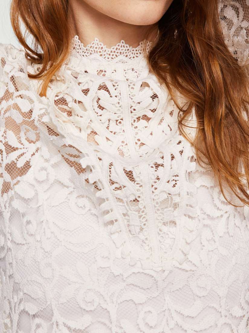 Buy MANGO Women White Lace Semi Sheer Fit Flare Dress Dresses for Women 6627680 Myntra