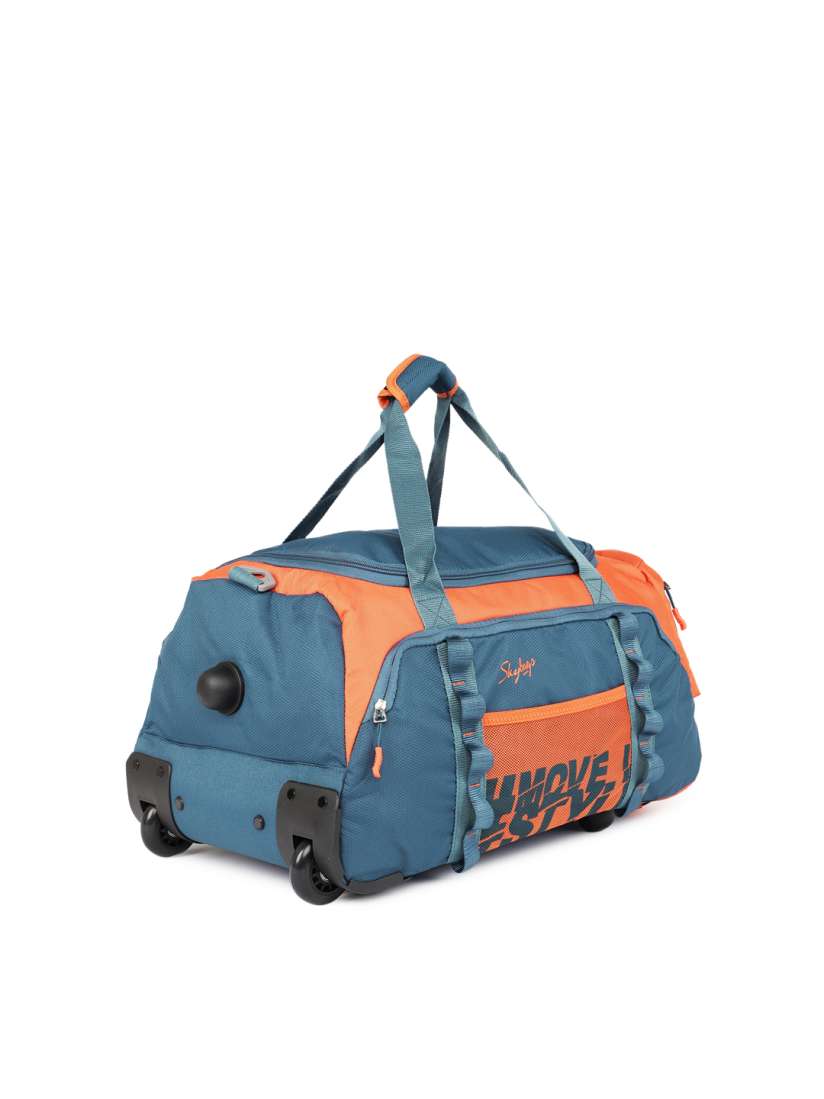 Buy Skybags Unisex Blue Orange HUSTLE DFT 55 Medium Trolley Duffel Bag Duffel Bag for Unisex 6631384 Myntra