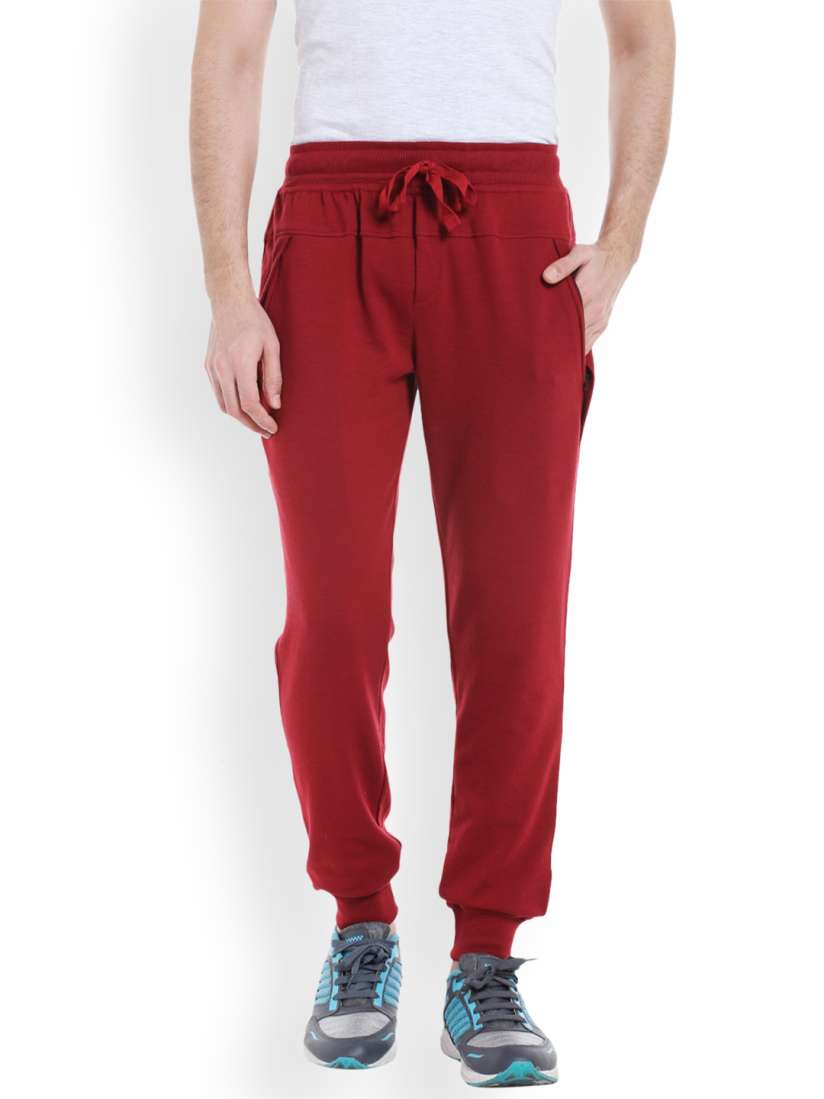 Buy AVOQ Men Red Solid Joggers Track Pants for Men 6631816 Myntra