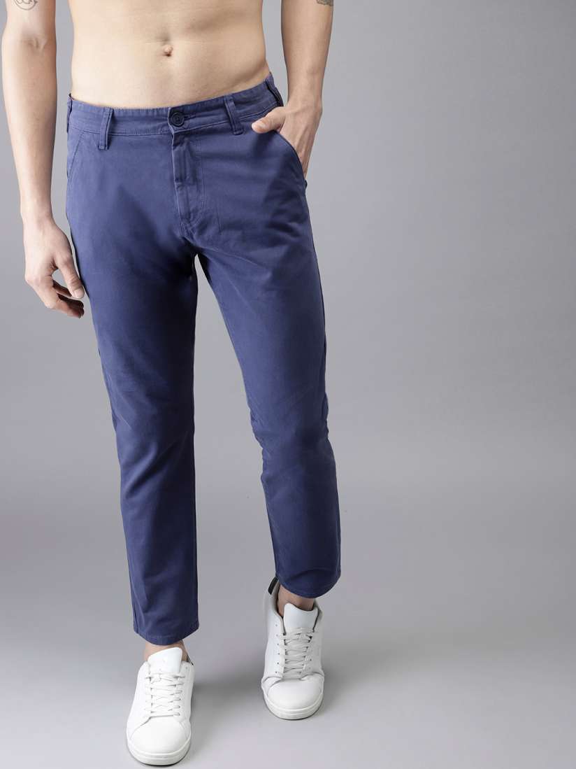 Mens navy cropped chinos store