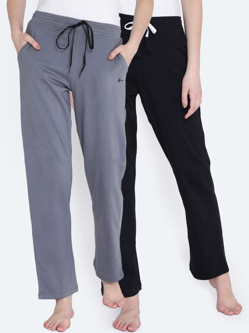 Buy Claura Women Pack of 2 Black Grey Lounge Pants Lower 11 grey blak Lounge Pants for Women 6632589 Myntra