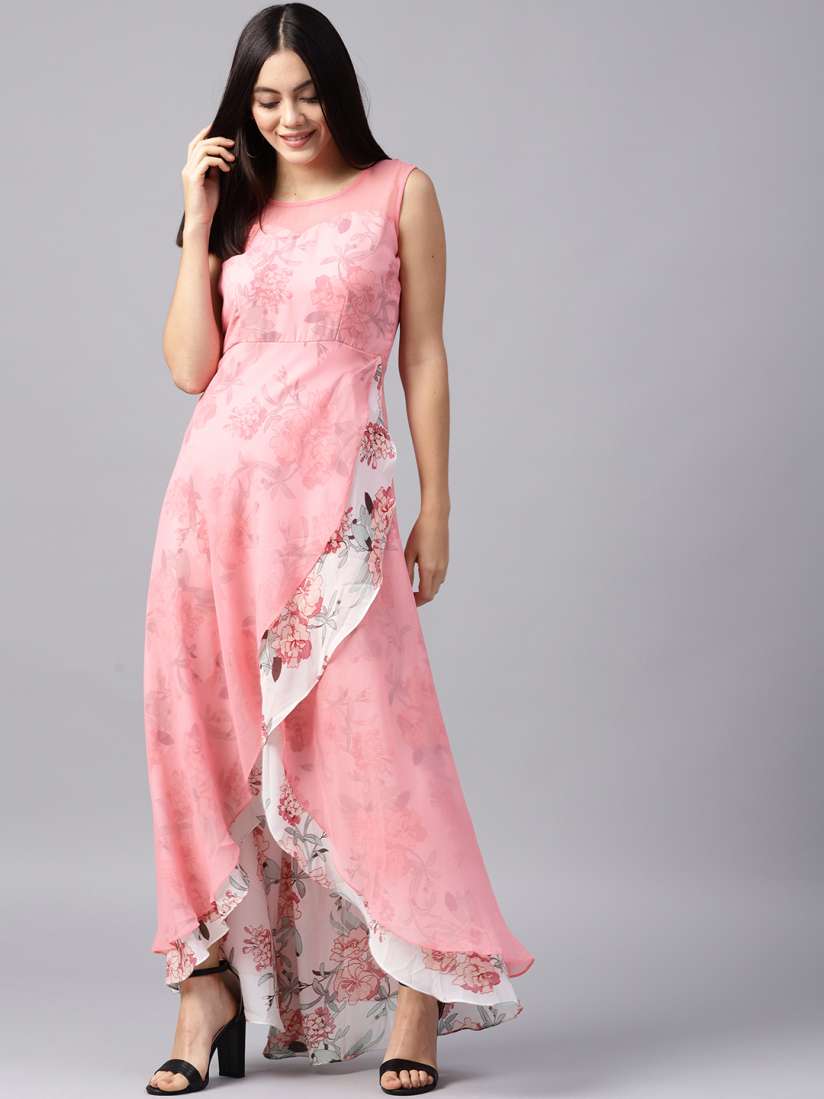 Buy Athena Women Pink Printed Maxi Dress Dresses for Women 6633156 Myntra