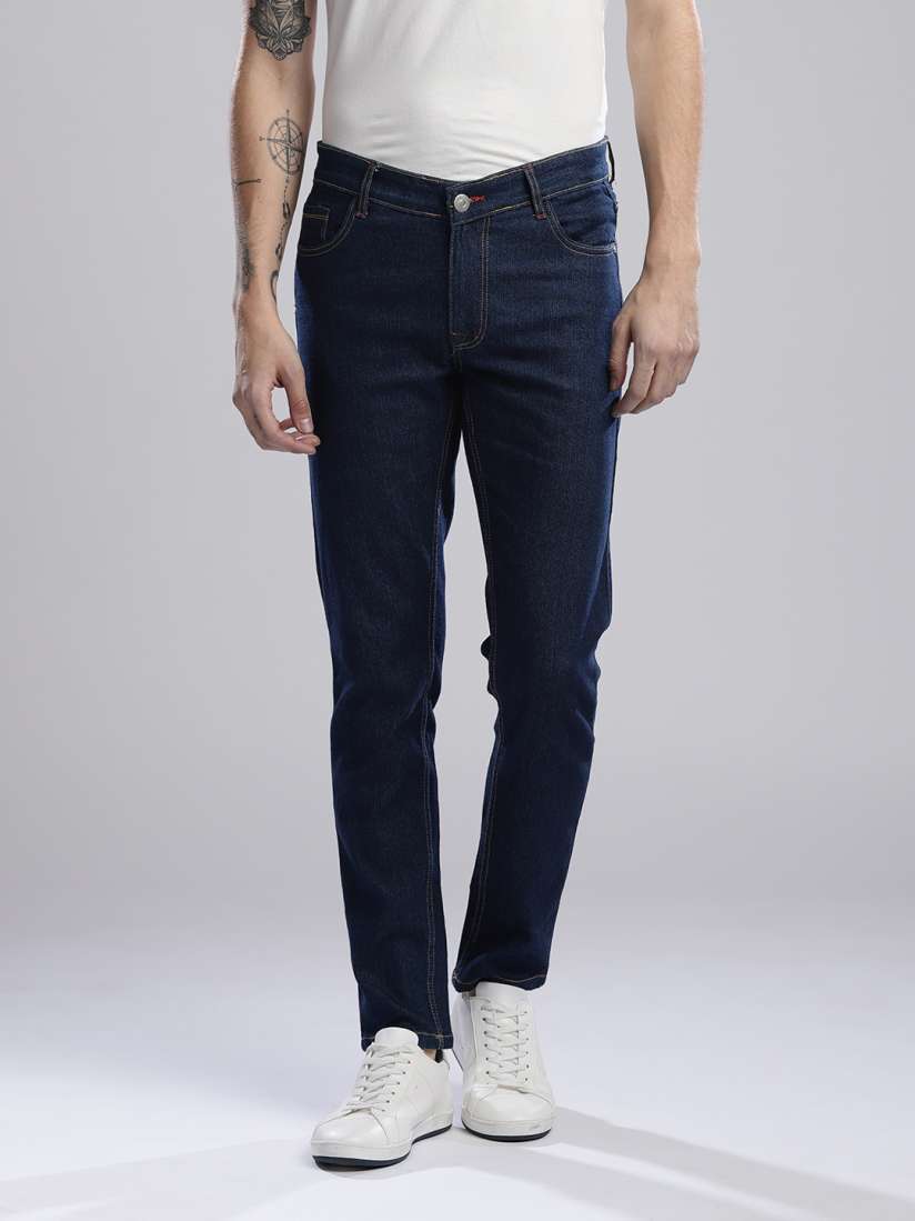 Buy Hubberholme Men Navy Blue Slim Fit Mid Rise Clean Look Stretchable Jeans Jeans for Men 6633352 Myntra