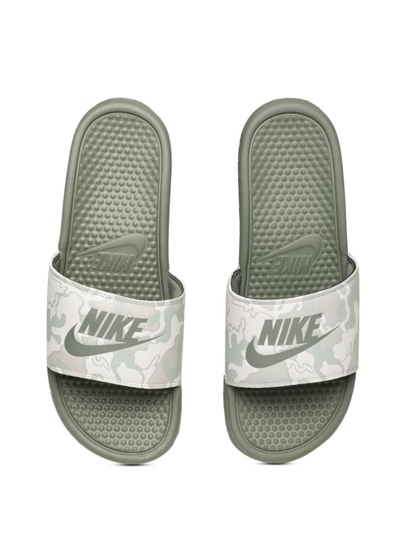 Nike olive green flip flops discount