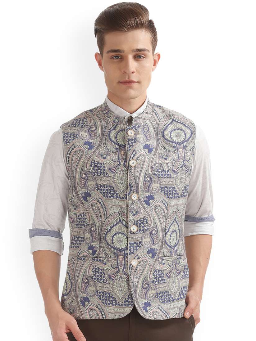 Buy Arrow Men Multicoloured Pritned Slim Fit Waistcoat Waistcoat for Men 6678957 Myntra