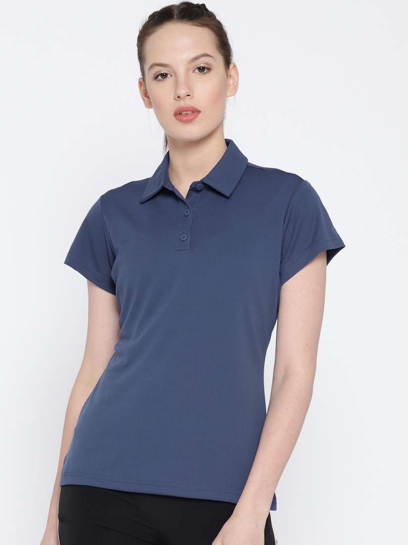 Buy ADIDAS Women Blue Solid CLIMACHILL Polo T shirt Tshirts for Women 6689752 Myntra