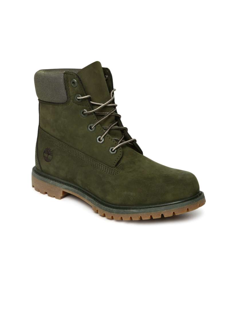 Buy Timberland Women Olive Green PREM High Top Suede Boots Boots for Women 6695091 Myntra
