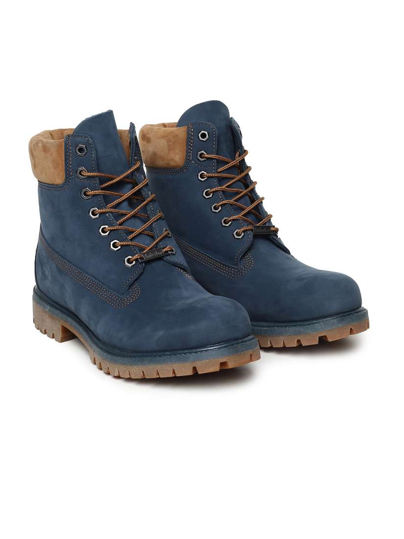 Buy Timberland Men Blue Solid 6IN PREM Leather High Top Flat Boots Boots for Men 6695109 Myntra