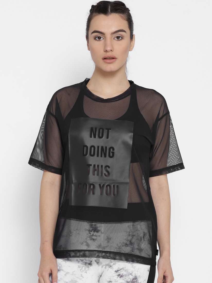 Mesh Crop Top Reebok Dance Mesh Layering Top Women's See Through