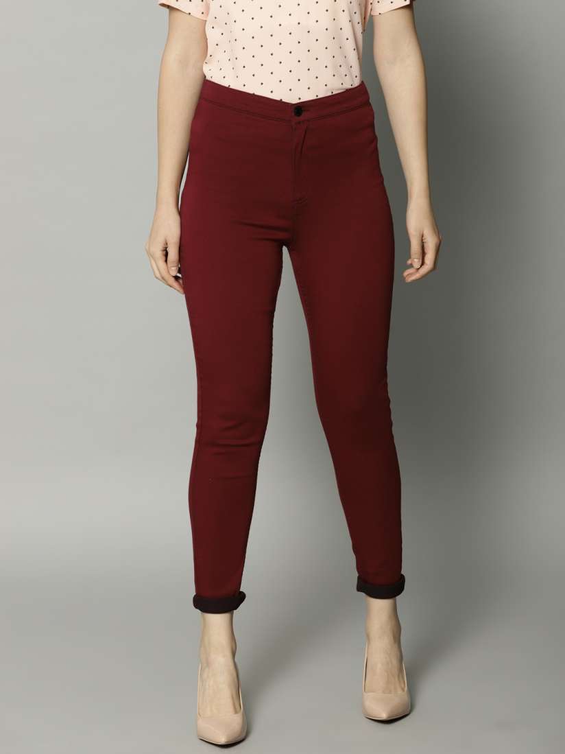 Buy Marks Spencer Women Maroon Solid Jeggings Jeggings for Women 6701638 Myntra