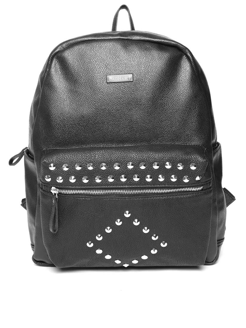 Black studded backpack top