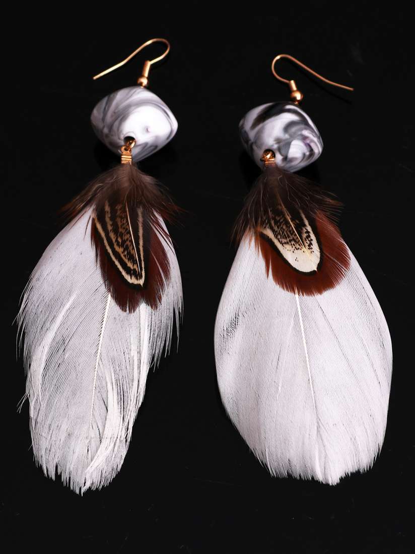 Feather earrings myntra store