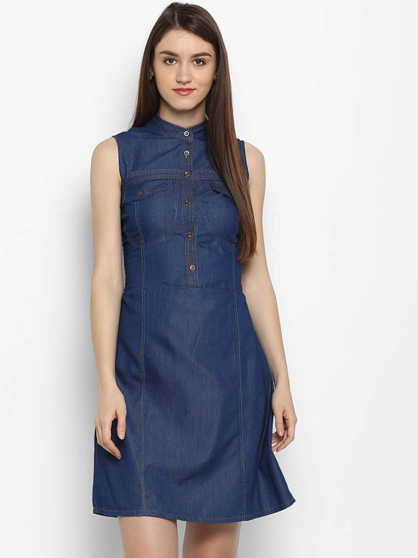 Denim one piece myntra online