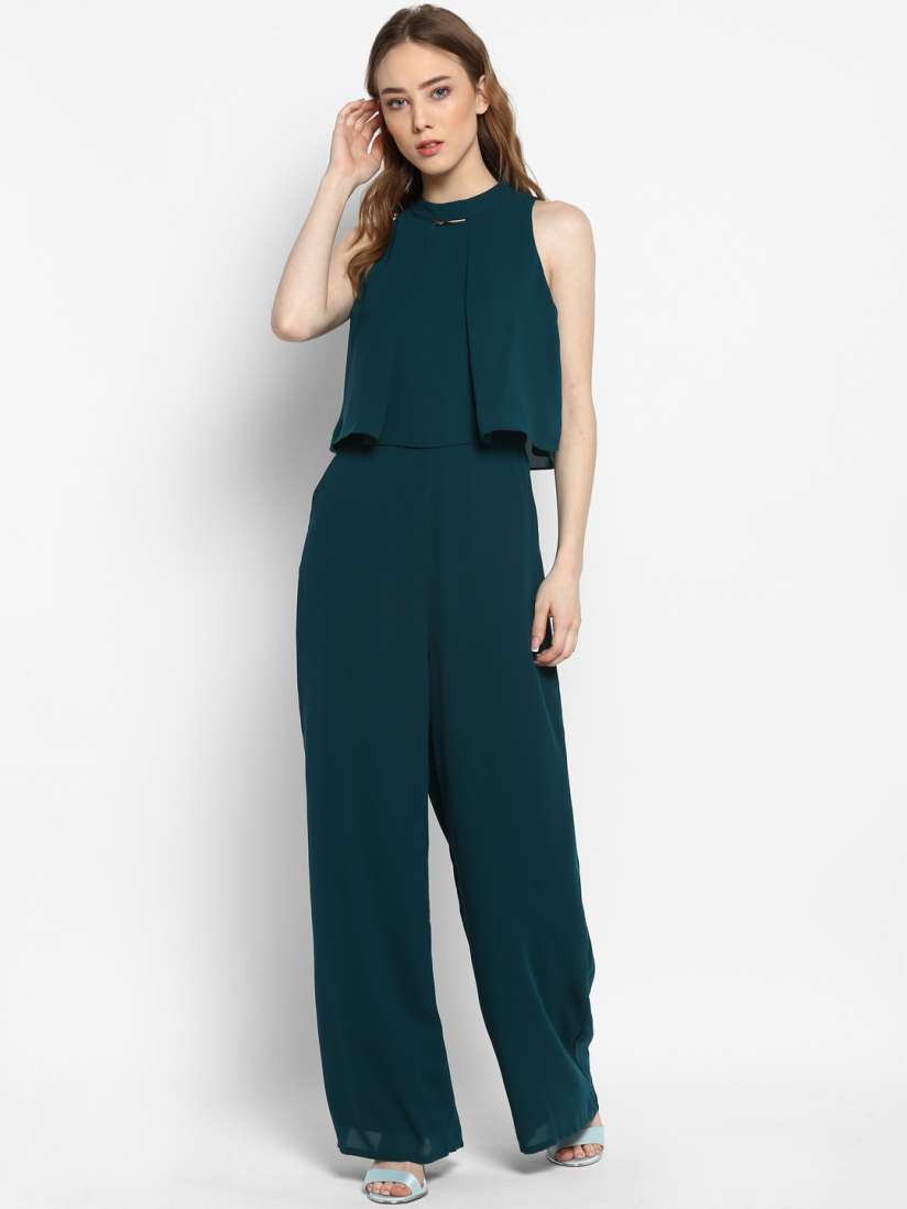 Buy Kazo Green Solid Basic Jumpsuit Jumpsuit for Women 6710720 Myntra