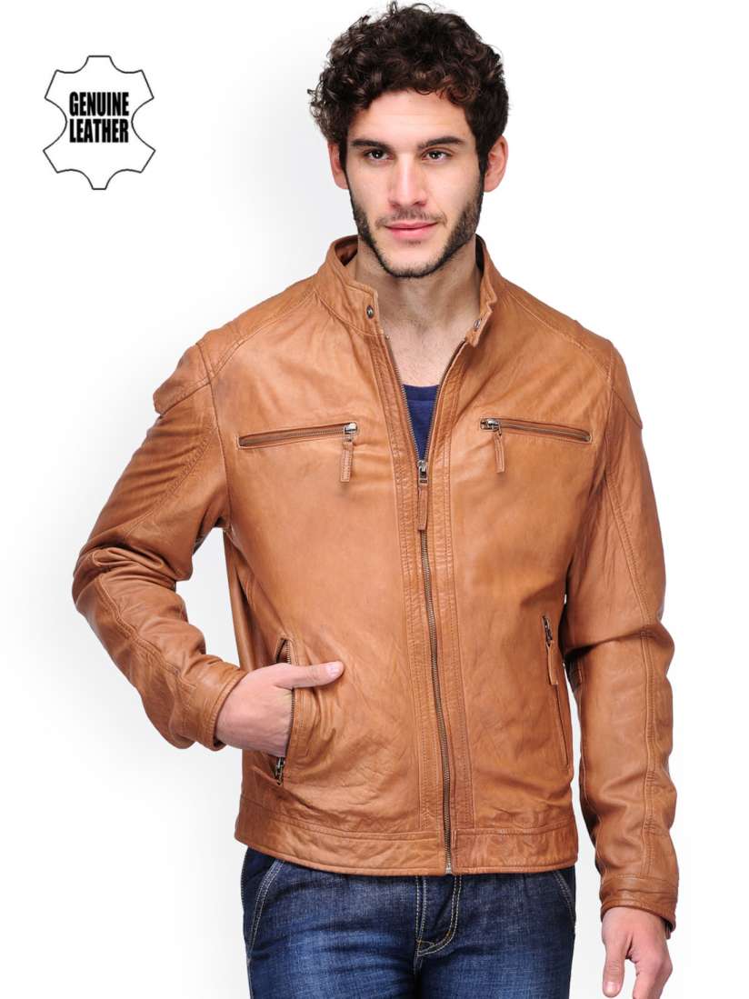 Buy Teakwood Leathers Men Tan Brown Leather Jacket Jackets for Men 673085 Myntra
