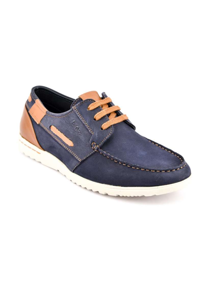 Buy Lee Cooper Men Navy Blue Solid Leather Mid Top Sneakers Casual Shoes for Men 6745042 Myntra