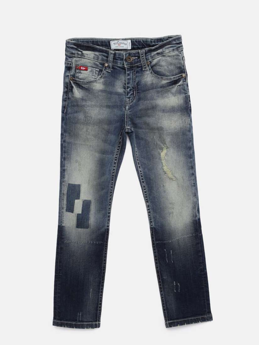 Buy Lee Cooper Boys Blue Slim Fit Mid Rise Mildly Distressed Jeans Jeans for Boys 6746443 Myntra