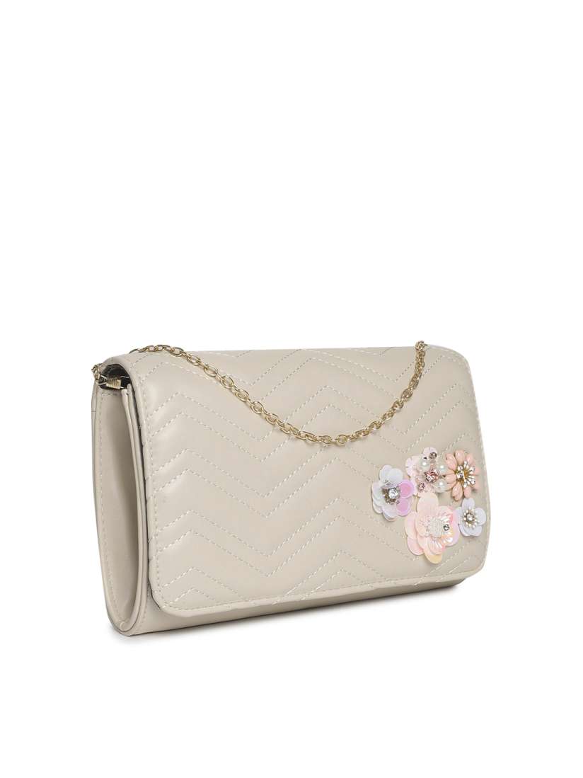 Buy E2O Cream Coloured Quilted Clutch Clutches for Women 6748250 Myntra